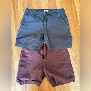 2 PC Taylor Stitch Shorts The Morse Mens Size 31 Linen Blend Chino Pockets